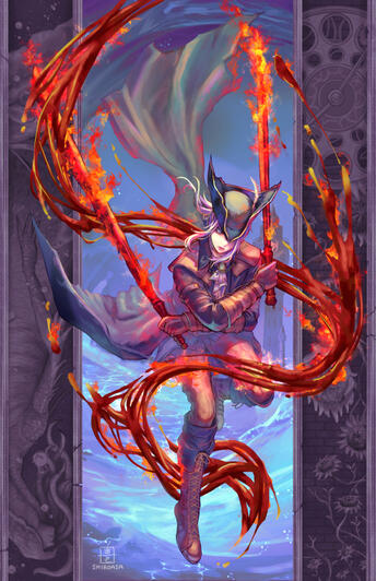 Red Foil Fanart Poster (Bloodborne; Lady Maria)