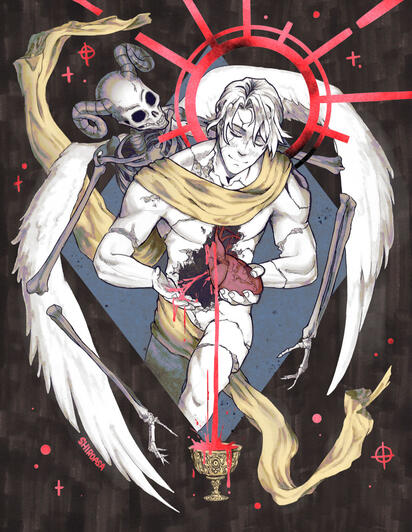 Red Foil Original Traditional Print